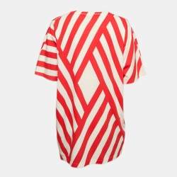 Gucci Red/White Striped Jersey T-Shirt L