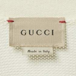 مملوكة مسبقًا Gucci Cream Intarsia Cotton Knit Cardigan XL
