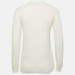 مملوكة مسبقًا Gucci Cream Intarsia Cotton Knit Cardigan XL