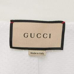 Pre Owned Gucci White Web Trim Jersey Track Jacket S