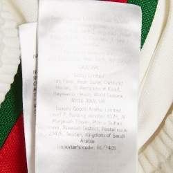 Pre Owned Gucci White Web Trim Jersey Buttoned Slit Detail Track Pants XS