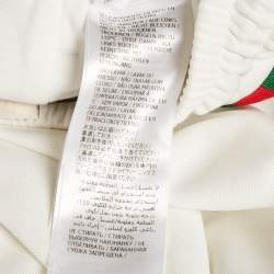 Pre Owned Gucci White Web Trim Jersey Buttoned Slit Detail Track Pants XS