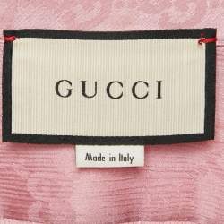 Gucci Pink GG Crinkled Silk Button Front Shirt M