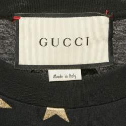 Gucci Black Stars-Moon Print Cotton Crew Neck Oversized T-Shirt XS