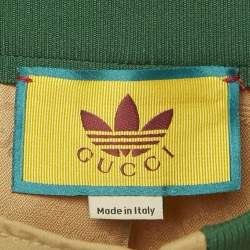 Pre Owned Gucci x Adidas Beige Logo Jacquard Web Waistband Short S