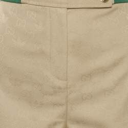 Pre Owned Gucci x Adidas Beige Logo Jacquard Web Waistband Short S
