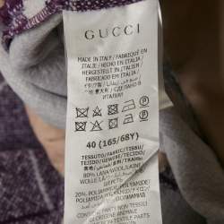 Gucci Purple Check Wool Tweed Flared Trousers S