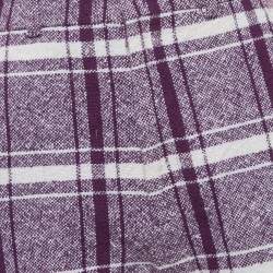 Gucci Purple Check Wool Tweed Flared Trousers S
