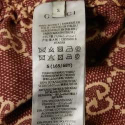 Gucci Burgundy GG Print Silk Side Tape Trimmed Joggers S