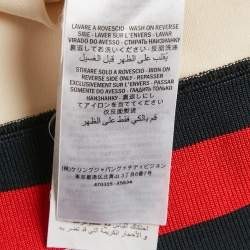 Gucci Cream Jersey Grosgrain-Trim Mini Dress M