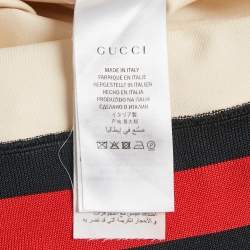 Gucci Cream Jersey Grosgrain-Trim Mini Dress M