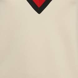 Gucci Cream Jersey Grosgrain-Trim Mini Dress M