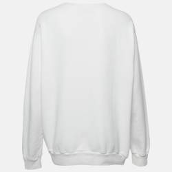 Gucci White Tennis Embroidery Cotton Oversized Sweatshirt M