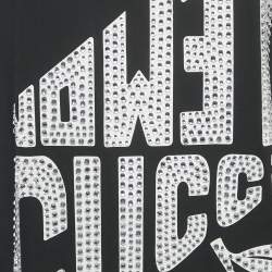 Gucci Black Crystal Embellished Jersey T-Shirt XXS