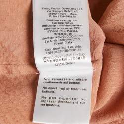 Gucci Coral Rose Pink Monogram Jacquard Silk Button Front Shirt L
