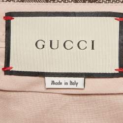 Pre Owned Gucci Beige GG Monogram Cotton Blend Canvas Culottes Pants L