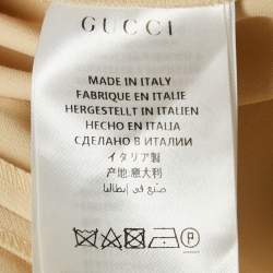 Pre Owned Gucci Beige Cotton Blend Band Detail Trousers S
