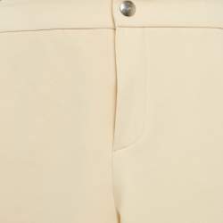 Pre Owned Gucci Beige Cotton Blend Band Detail Trousers S