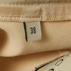 Pre Owned Gucci Beige Cotton Blend Band Detail Trousers S