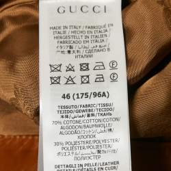 Gucci Brown GG Brown Cotton Canvas Zip-Up Jacket L