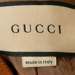 Gucci Brown GG Brown Cotton Canvas Zip-Up Jacket L