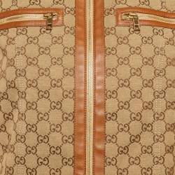 Gucci Brown GG Brown Cotton Canvas Zip-Up Jacket L