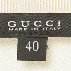 Gucci Cream Crepe Long Sleeve Blouse S