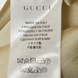 Gucci Cream Crepe Long Sleeve Blouse S