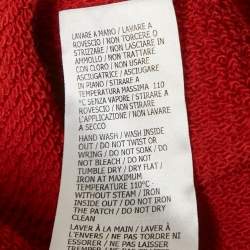 Gucci Red Cotton Web and Gucci Label Hooded Sweatshirt XXS