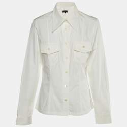 Gucci White Cotton Double Pocket Shirt L