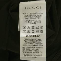 Pre Owned Gucci Black Silk Ruffled Long Sleeve Shirt M