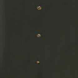 Pre Owned Gucci Black Silk Ruffled Long Sleeve Shirt M