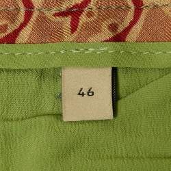 Gucci Green/Orange Floral Print Silk Shirt and Pants Set L