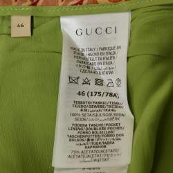 Gucci Green/Orange Floral Print Silk Shirt and Pants Set L