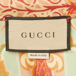 Gucci Green/Orange Floral Print Silk Shirt and Pants Set L