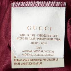 Gucci Burgundy Jersey Beaded Neck Top XS