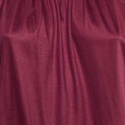 Gucci Burgundy Jersey Beaded Neck Top XS