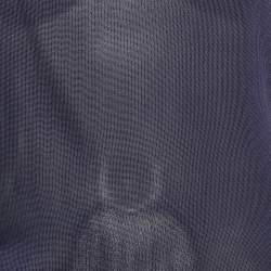 Gucci Navy Blue Jersey Tie-Up Neck Detail Top M