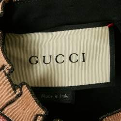 Pre Owned Gucci Black Silk & Cotton Embellished Sleeveless Mini Dress M