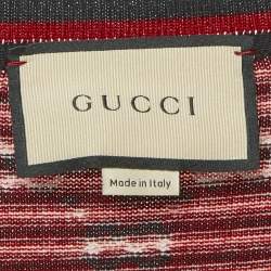 Gucci Navy Blue GG Striped Knit Sleeveless Jumper L