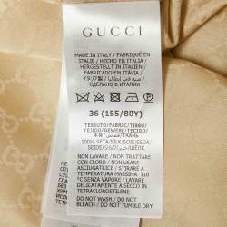 Gucci Beige GG Silk Crepe Button Front Shirt XS