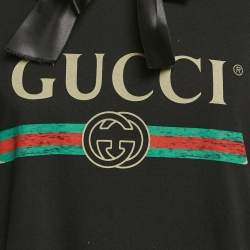 Pre Owned Gucci Black Cotton Knit Detachable Embellished Coollar Detail T-Shirt L