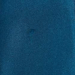 Pre Owned Gucci Blue Floral Print Silk Maxi Skirt S