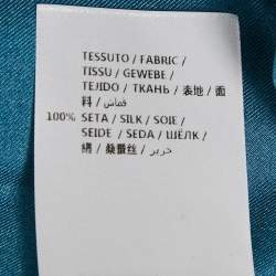 Pre Owned Gucci Blue Floral Print Silk Maxi Skirt S