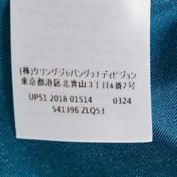 Pre Owned Gucci Blue Floral Print Silk Maxi Skirt S