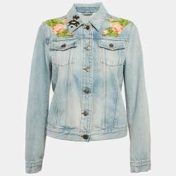Gucci Blue Denim Blind For Love Applique Jacket M