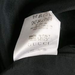 مملوكة مسبقًا Gucci Black Cotton Gabardine GG Badge Detail Knee-Length Skirt M