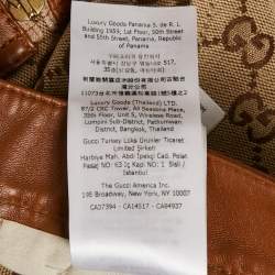 Pre Owned Gucci Beige GG Canvas Leather Trimmed Shorts XL