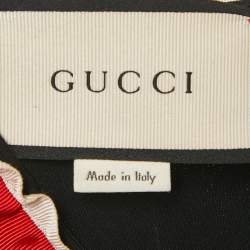 Pre Owned Gucci Black Jersey Ruffled Detail Sheath Dress M