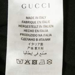 Pre Owned Gucci Black Vintage Logo Print Jersey Distressed T-Shirt S